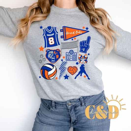 Custom Volleyball Tee (Your team colors, your team logo)