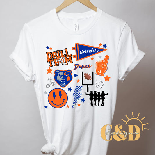 Custom Drill Team Tee (Your team colors, your team logo)