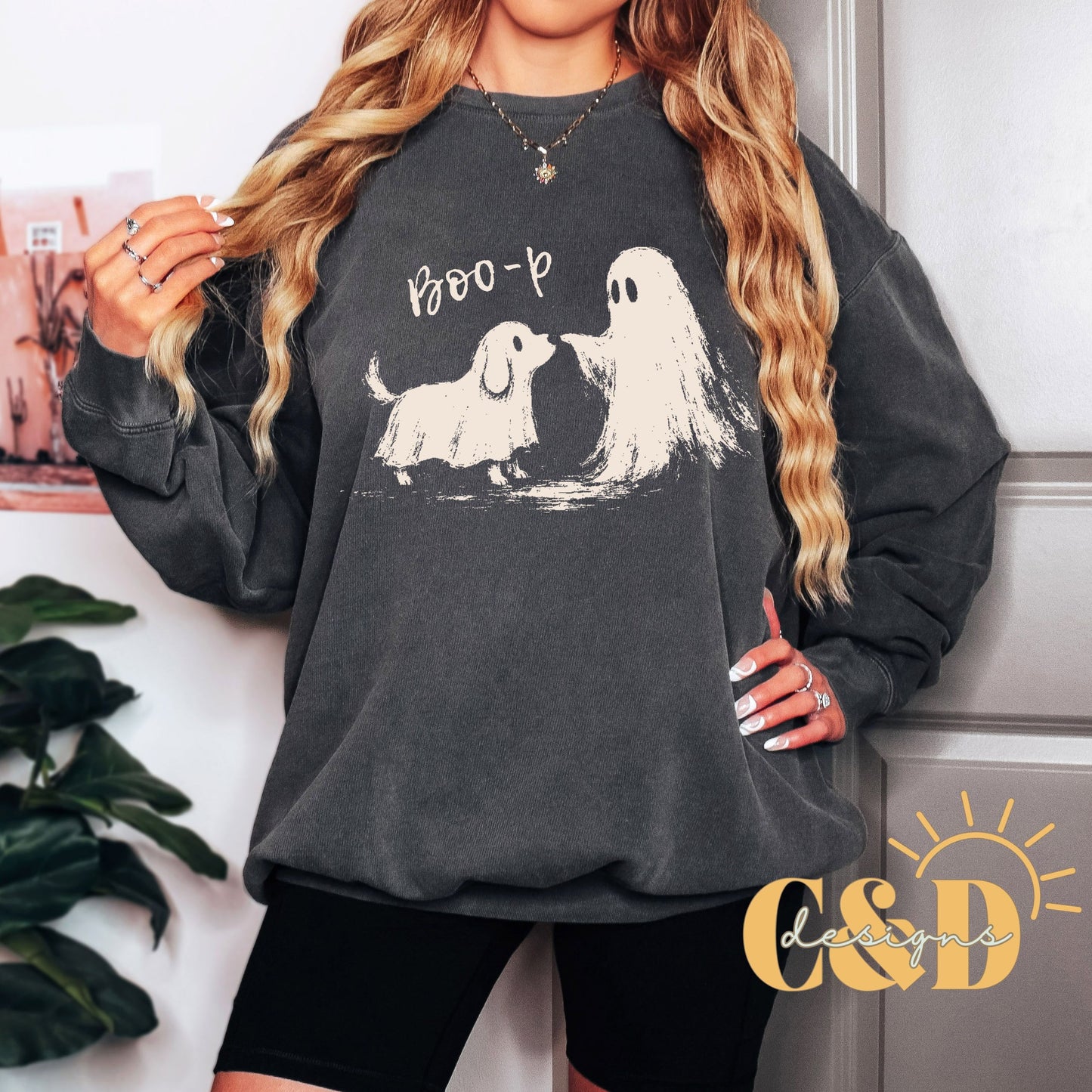 Boo-p Halloween Dog Ghost Tee & Sweatshirt