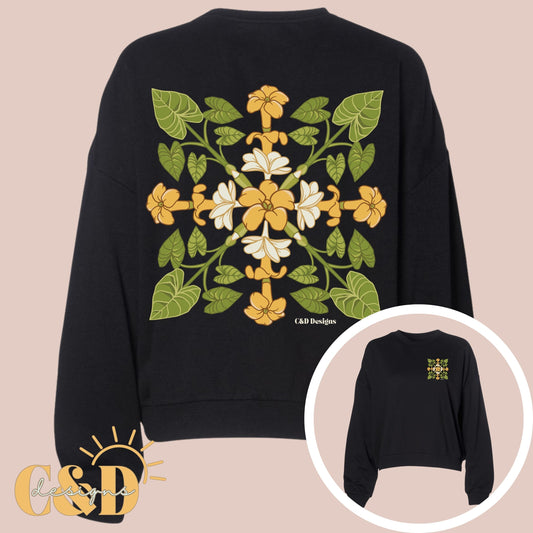 Puakenikeni Kalo Quilt Square Crewnecks