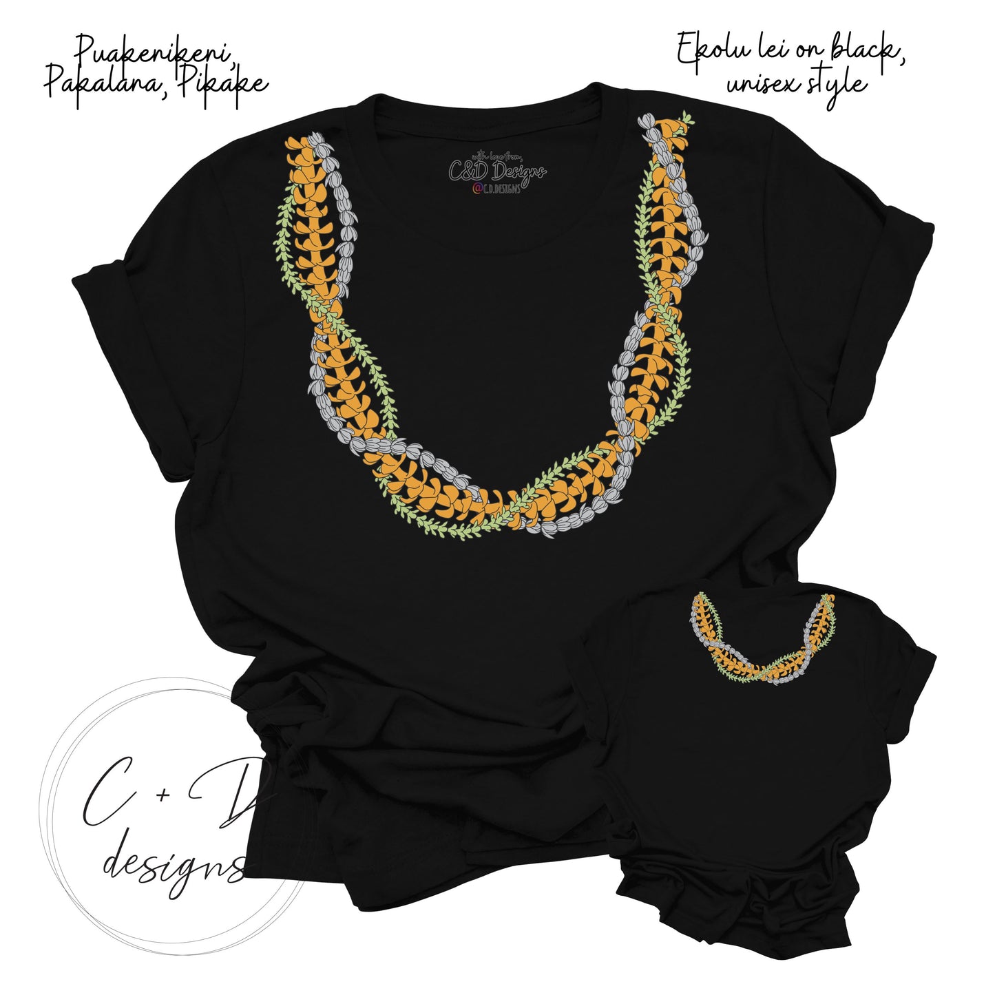 Ekolu Lei T-shirt Puakenikeni/Pikake/Pakalana
