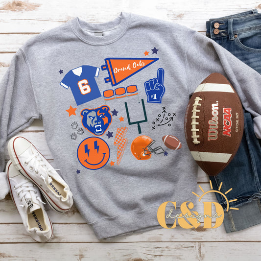 Custom Football Tee (Your team colors, your team logo)
