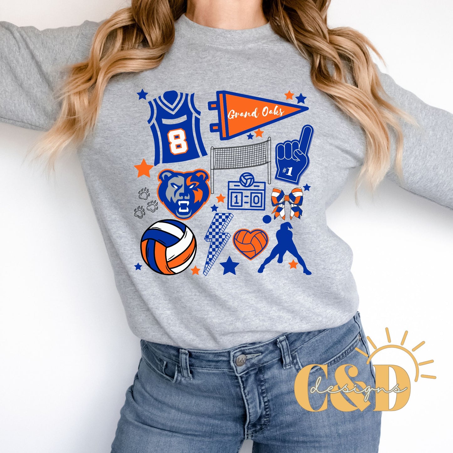 Custom Volleyball Tee (Your team colors, your team logo)