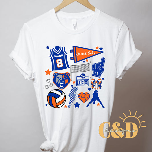 Custom Volleyball Tee (Your team colors, your team logo)